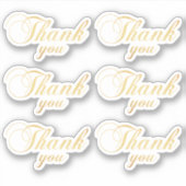 Gold Klassiker Danke. Hochzeit eleganter Typografi Aufkleber (Vorderseite)