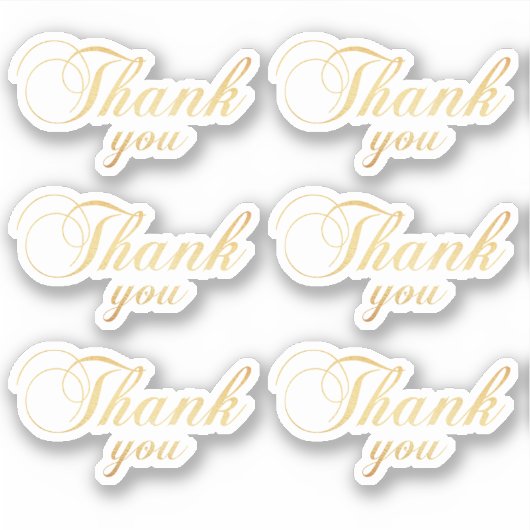 Gold Klassiker Danke. Hochzeit eleganter Typografi Aufkleber (Vorderseite)