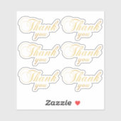 Gold Klassiker Danke. Hochzeit eleganter Typografi Aufkleber (Blatt)