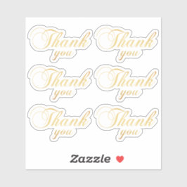 Gold Klassiker Danke. Hochzeit eleganter Typografi Aufkleber