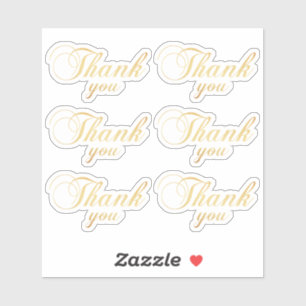 Gold Klassiker Danke. Hochzeit eleganter Typografi Aufkleber