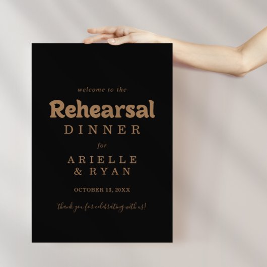 Gold Klassiker – Minimale Probe-Dinner-Willkommen Poster
