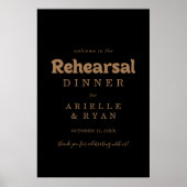 Gold Klassiker – Minimale Probe-Dinner-Willkommen Poster (Vorne)