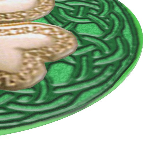 Gold-Kleeblatt auf der Keltenknotenschneide Schneidebrett (Ecke)