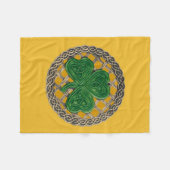 Gold Kleeblatt auf keltischen Knochen Fleece Blank (Vorderseite (Horizontal))