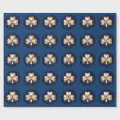 Gold-Kleeblatt für blaues Umschlagpapier Geschenkpapier (Flach)