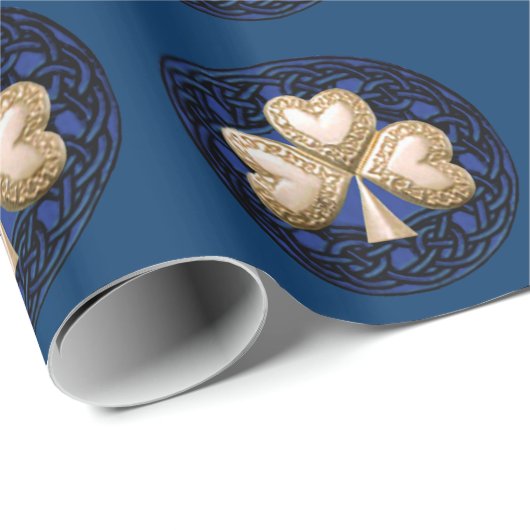 Gold-Kleeblatt für blaues Umschlagpapier Geschenkpapier (Rolleneckpunkt)