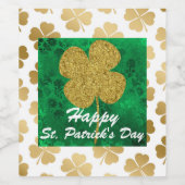 Gold Kleeblatts Grüne Blüte Weinetikett (Einzelnes Label)