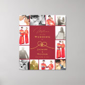 Gold Knot Double Happiness Chinesisches Hochzeitsf Leinwanddruck (Vorderseite)