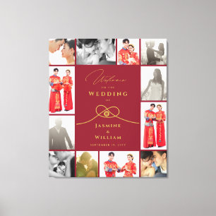 Gold Knot Double Happiness Chinesisches Hochzeitsf Leinwanddruck
