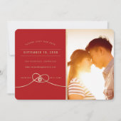 Gold Knot Double Happy Chinesisches Wediding-Foto Save The Date (Vorderseite)
