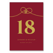 Gold Knot Gewerkschaft Doppeltes Glück Chinesische Tischnummer (Rückseite)