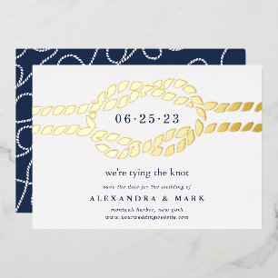 Gold Knot Nautic Save the Date Card Folieneinladung