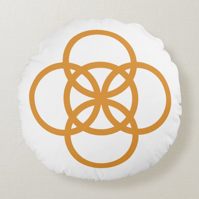 Gold Knot Rundes Kissen (Vorderseite)