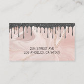 Gold Koch Knife | Rosa Marmor und Icing Visitenkarte (Rückseite)