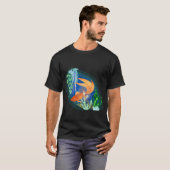 Gold-Koi-Fischdesign mit Seegras T-Shirt (Vorne ganz)