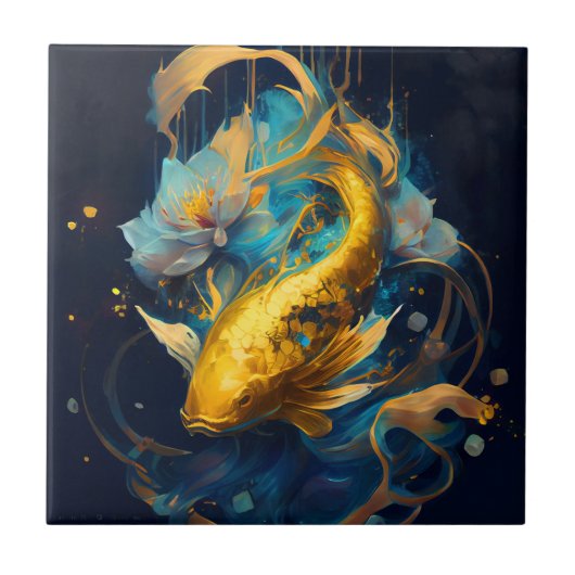 Gold Koi: Fliese (Vorderseite)