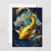 Gold Koi: Postkarte (Vorne/Hinten)