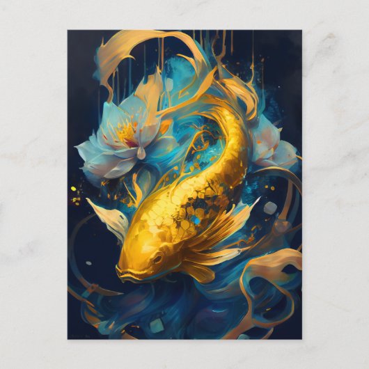 Gold Koi: Postkarte (Vorderseite)