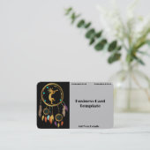 Gold Kokopelli Dreamcatcher Business Card Visitenkarte (Stehend Vorderseite)
