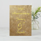 Gold kombiniert 50-jährige Einladungen zum Hochzei (Stehend Vorderseite)