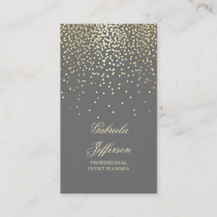 Gold Konfetti Grau Eleganter Glamour Vintage Visitenkarte