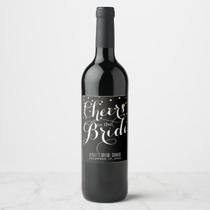 Gold Konfetti PROST DER BRAUT Brautwein Weinetikett