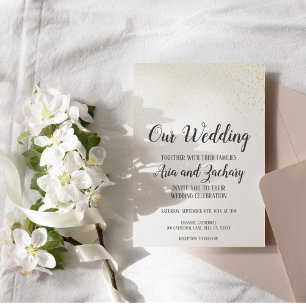 Gold Konfetti Unsere Hochzeit Folieneinladung
