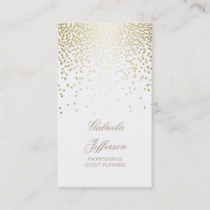 Gold Konfetti Weiß Eleganter Glamour Vintage Visitenkarte