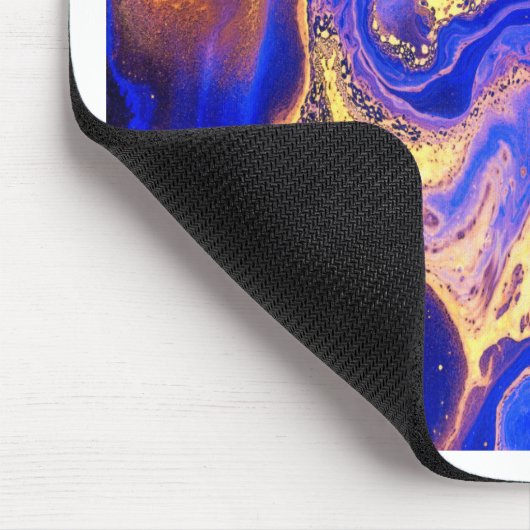 Gold, Königsblau, Marmor, natürlich, Strudel, Mousepad (Ecke)