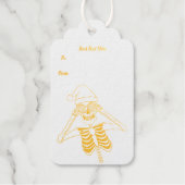 Gold Kontur Skeleton Ornament Eye Frohe Weihnachte Geschenkanhänger (Vorderseite)