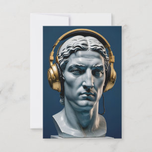 Gold Kopfhörer Griechische Statue Notecard -