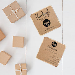 Gold Kraft Handmade in Liebe Etsy Zuhause Crafter  Quadratische Visitenkarte