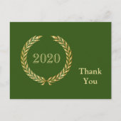 Gold Kranz Abschluss Danke, Green Postkarte (Vorderseite)