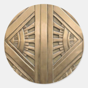 Gold, Kunst nouveau, Kunst-Deko, Vintag, Chic, Runder Aufkleber