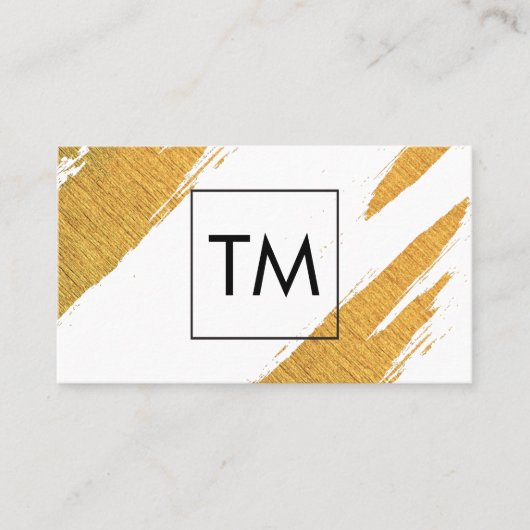 Gold-Künstlerische Zeichen mit Schwarzer Box-Monog Visitenkarte (Vorderseite)