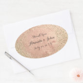 Gold Kupfer Glitzer Save the Date Danke, dass Sie  Ovaler Aufkleber (Umschlag)