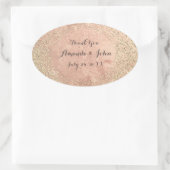 Gold Kupfer Glitzer Save the Date Danke, dass Sie  Ovaler Aufkleber (Tasche)