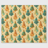 Gold Kupfer Retro Mitte Jahrhundert Moderne Weihna Geschenkpapier (Flach)