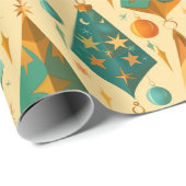 Gold Kupfer Retro Mitte Jahrhundert Moderne Weihna Geschenkpapier (Rolleneckpunkt)