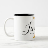 Gold "L" Monogramm mit personalisiertem Namen Zweifarbige Tasse (Links)
