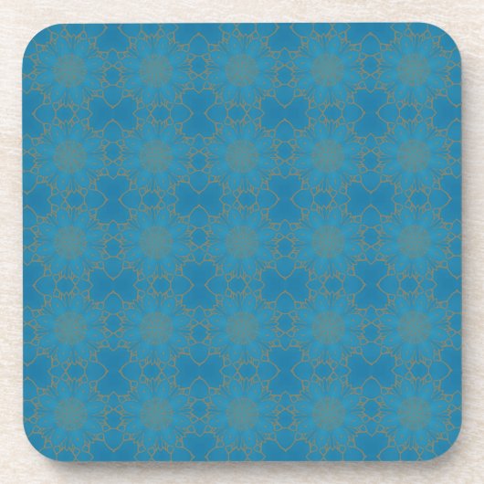Gold Lace auf Blue Getränkeuntersetzer (Vorderseite)