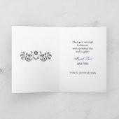 Gold Lace auf Blue Mazal Tov Hochzeitsfeiern Glück Karte (Innenseite)