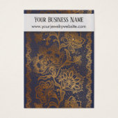 Gold Lace auf Navy Oring Holder Display Cards (Vorderseite)