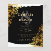 GOLD LACE Black All-in1 Wedding INVITE QR Code (Vorderseite)