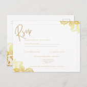 GOLD LACE Budget All-in1 Wedding IINVITE UAWG Postkarte (Vorne/Hinten)