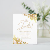 GOLD LACE Budget All-in1 Wedding Save the Date (Stehend Vorderseite)