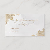 Gold Lace Cream Guess Guess Wie viele Kisses Brida Begleitkarte (Vorderseite)