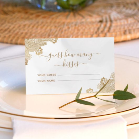 Gold Lace Cream Guess Guess Wie viele Kisses Brida Begleitkarte