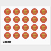 Gold Lace Crochet Doily Red Joy Sticker (Blatt)